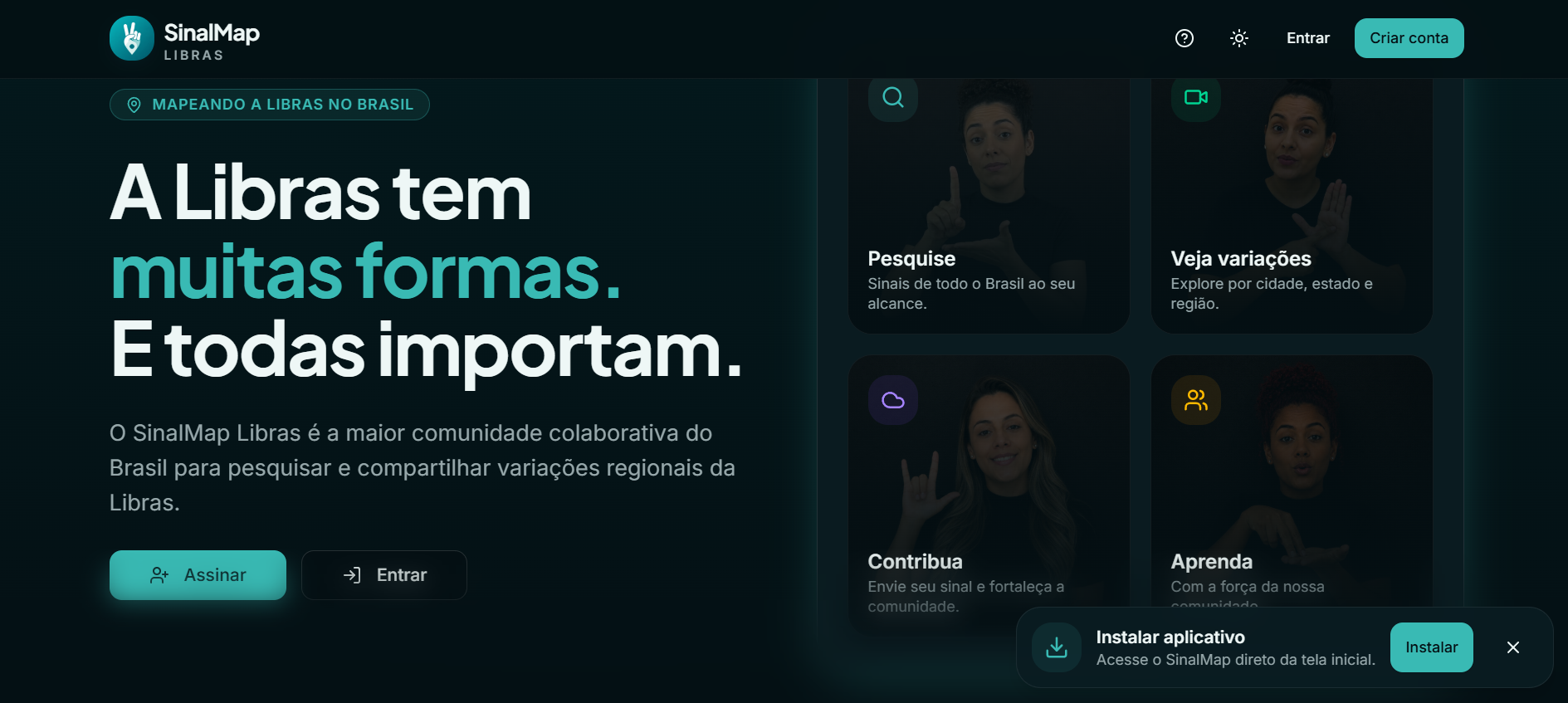 Preview do site SinalMap Libras